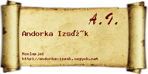Andorka Izsák névjegykártya